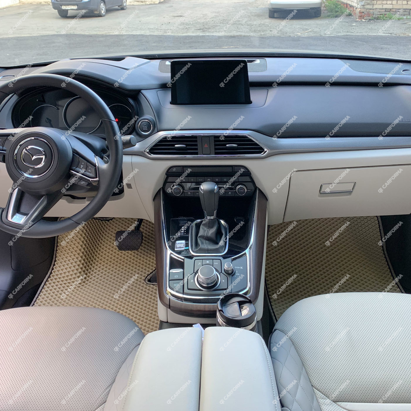 Ворсовые коврики на Mazda CX9 II 2015 - 2025 в Екатеринбурге